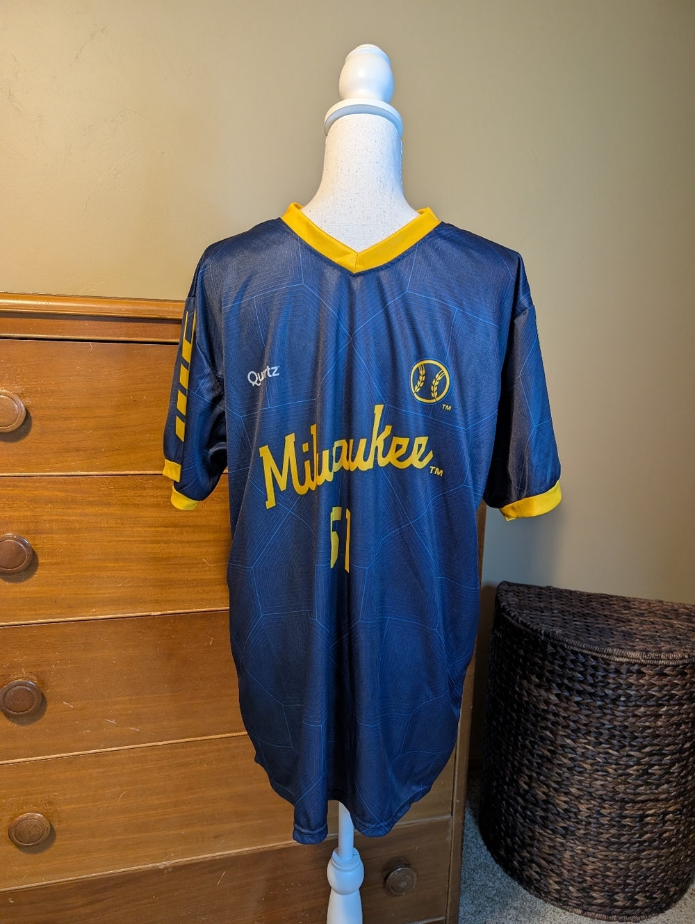 Freddy Peralta stadium giveaway Milwaukee Brewers soccer jersey size XL